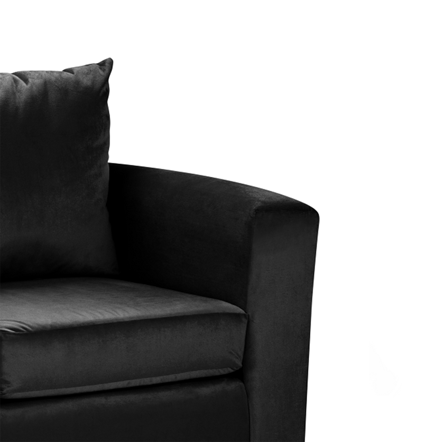 Sofa Niza 2 Cuerpos Felpa Negro-3