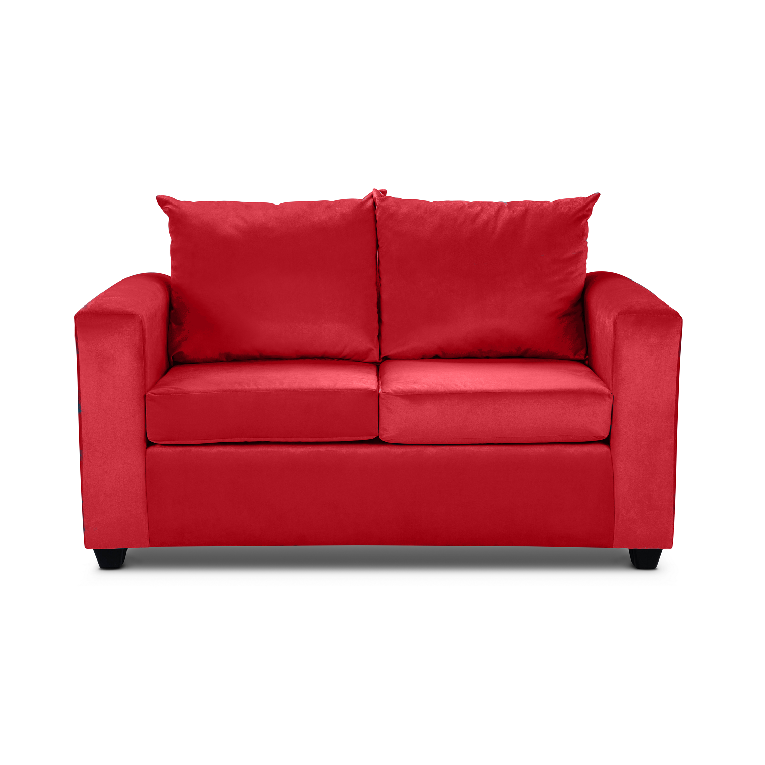 Sofa Niza 2 Cuerpos Felpa Rojo-0