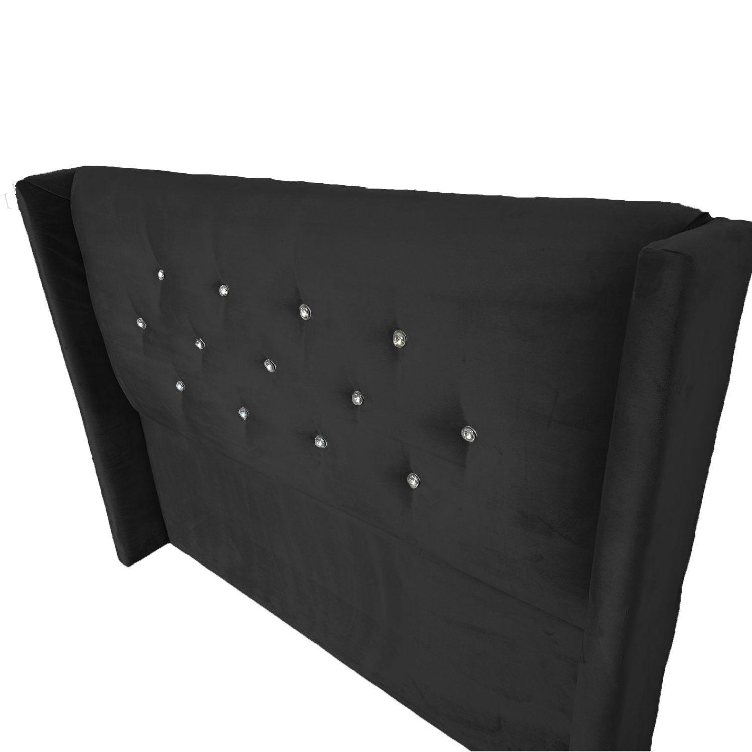Respaldo Vernazza 1.5 Plazas Felpa Negro-2