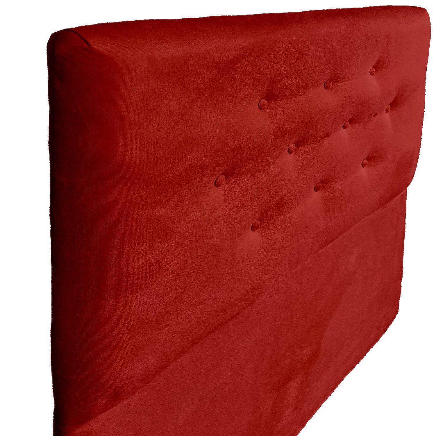 Respaldo Arles 1.5 Plazas Felpa Rojo-2
