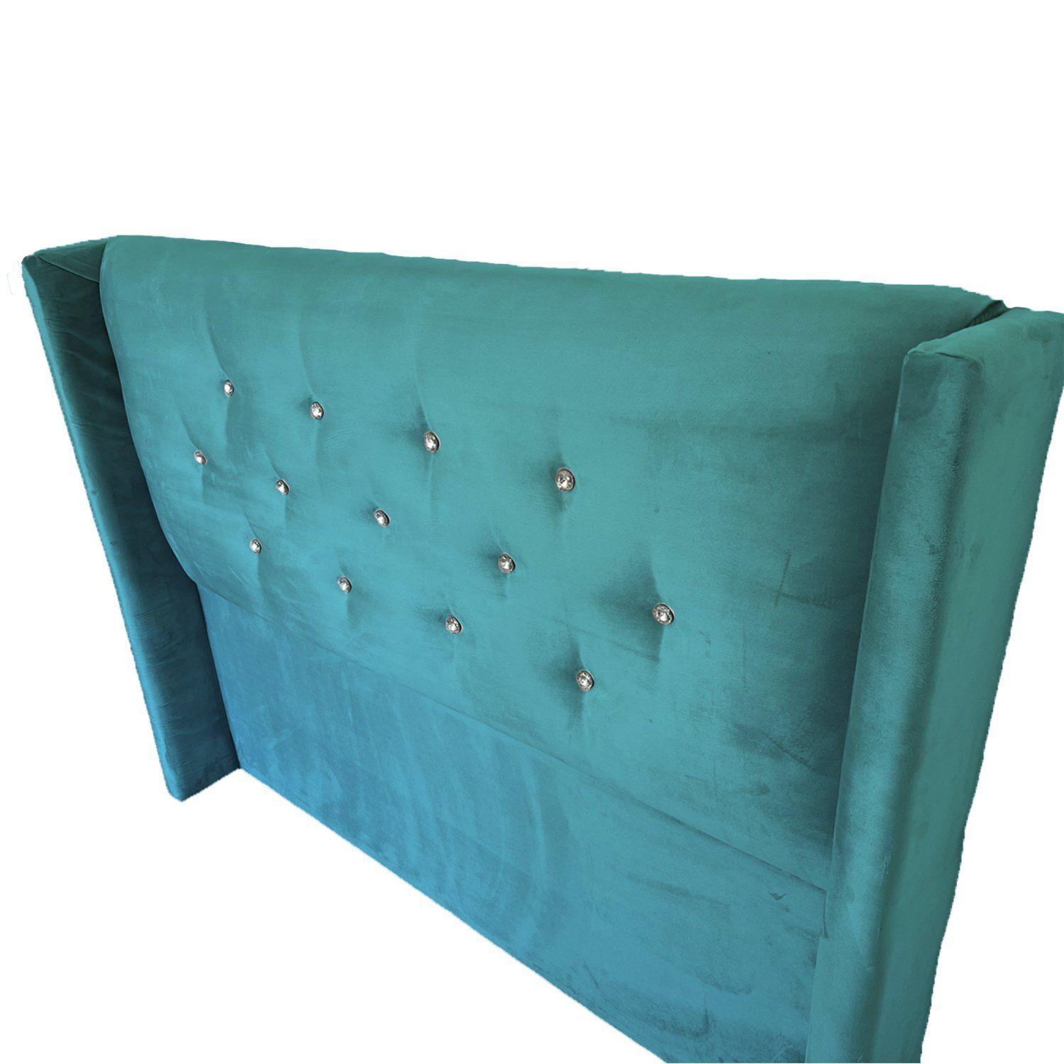Respaldo Vernazza 1.5 Plazas Felpa Turquesa-2