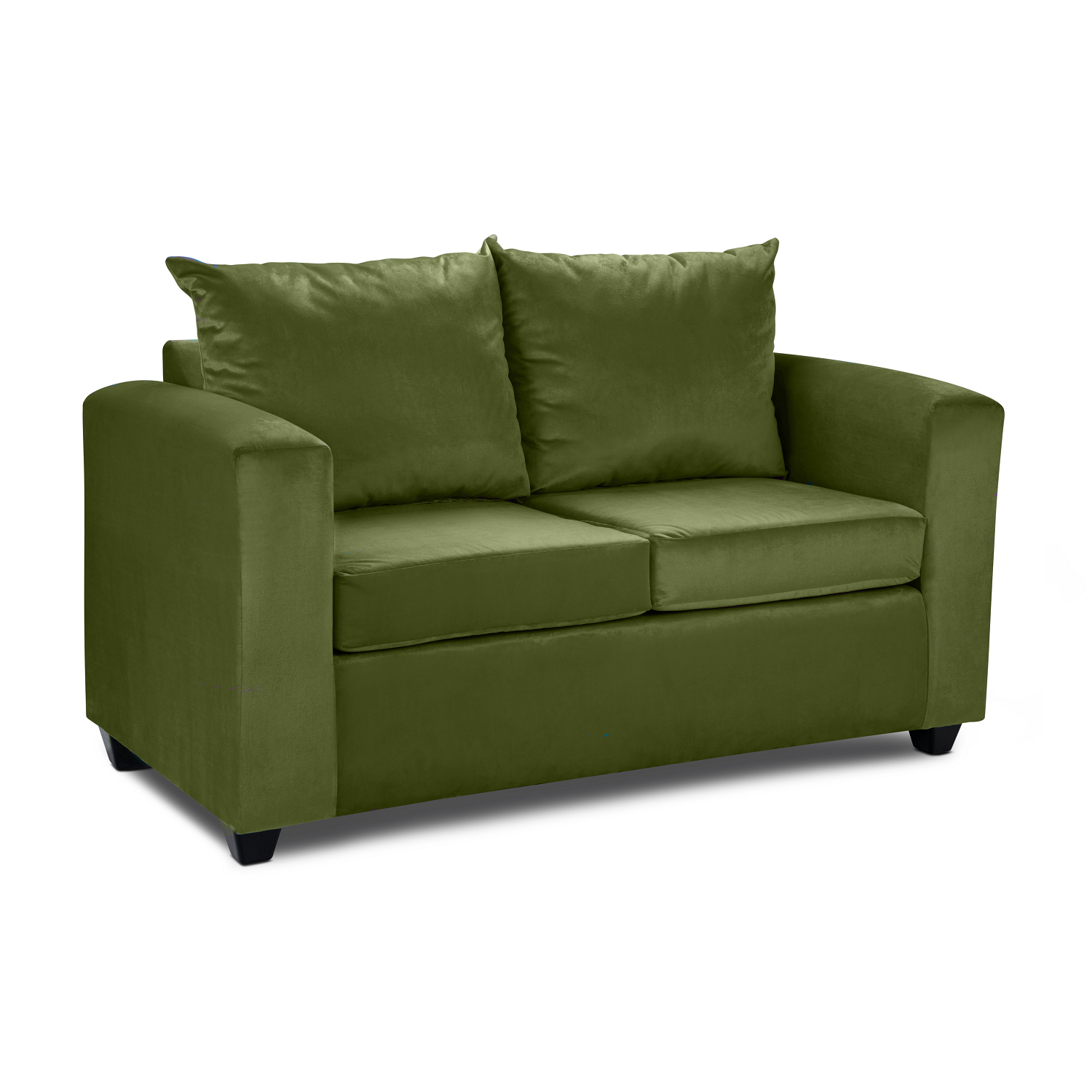 Sofa Niza 2 Cuerpos Felpa Verde Olivo-2