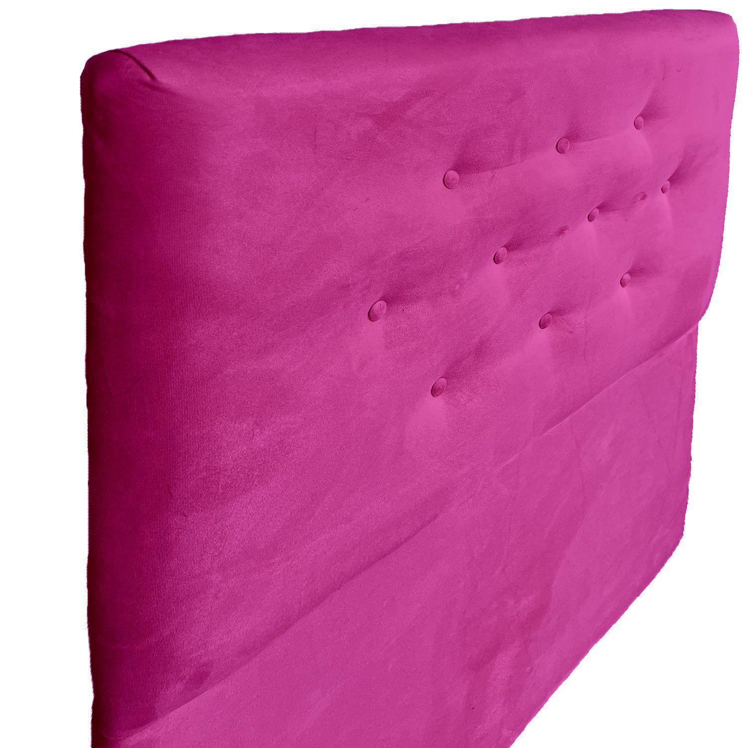 Respaldo Arles 1.5 Plazas Felpa Fucsia-2