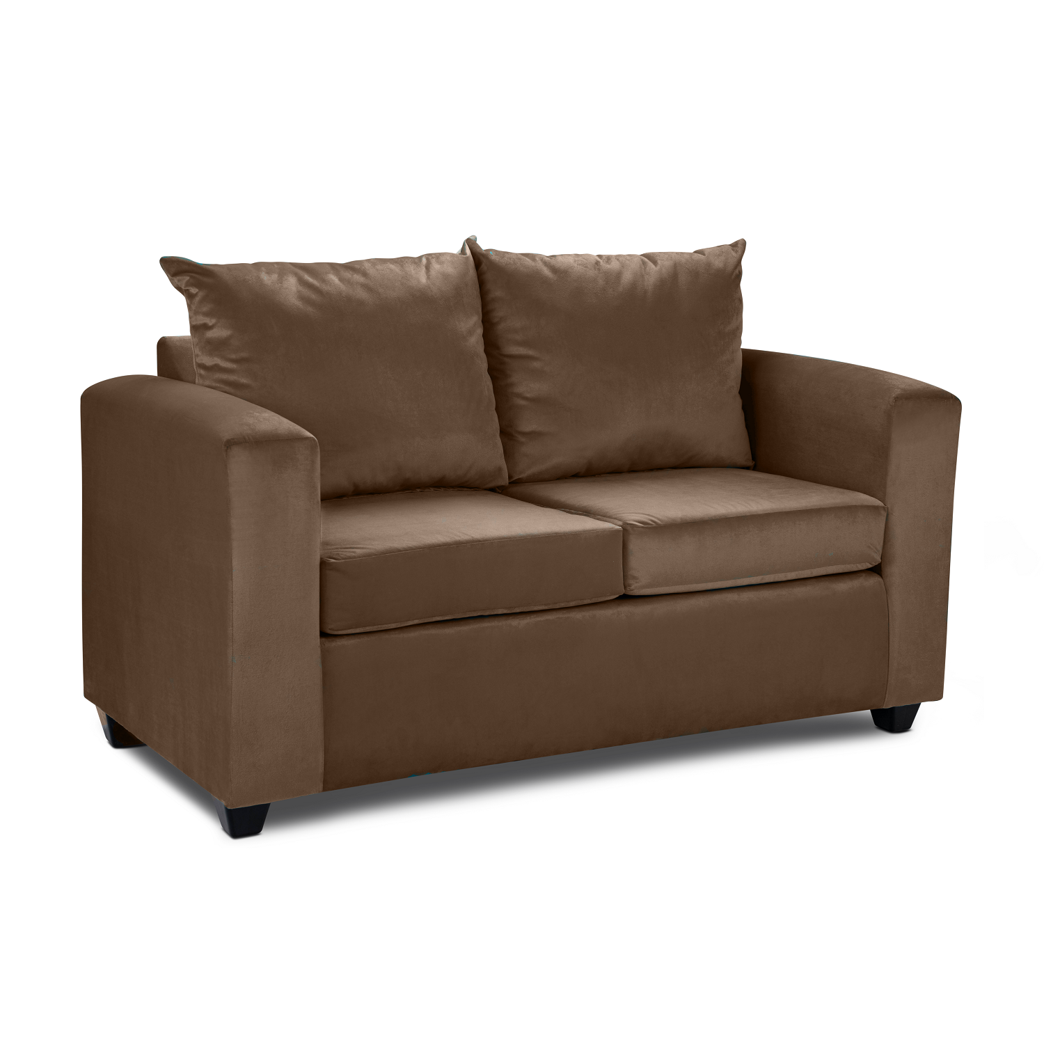 Sofa Niza 2 Cuerpos Felpa Cafe-2