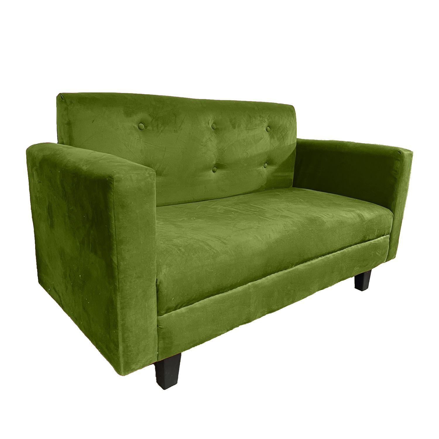 Sofa Ruan 2 Cuerpos Felpa Verde Olivo-2