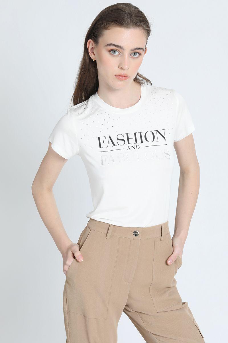 Polera Estampado Strass Crudo Liola-2