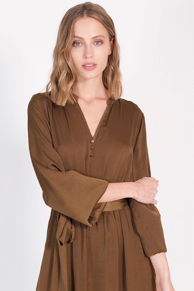 Vestido Largo Chocolate Liola-2