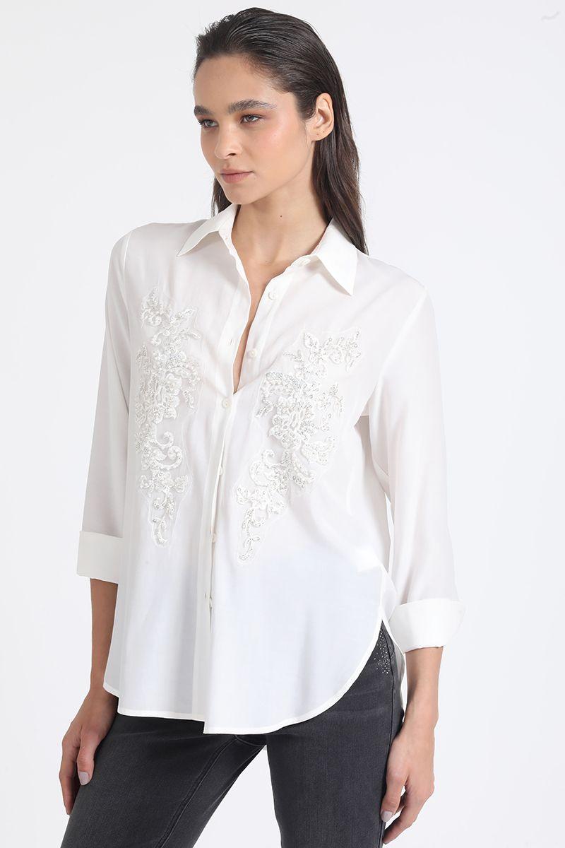 Blusa Aplicación Bordado, Crudo Liola-3
