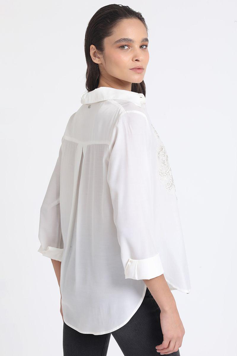 Blusa Aplicación Bordado, Crudo Liola-5