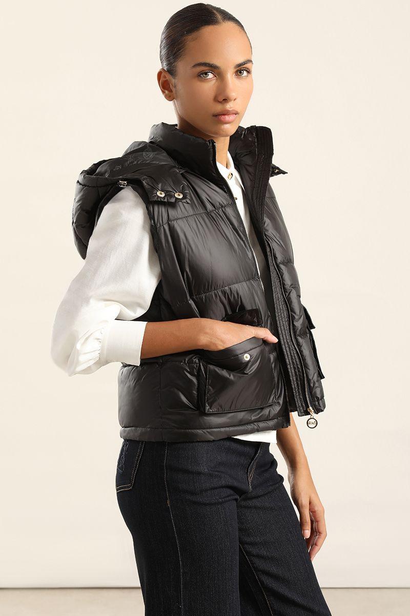 Parka Con Capucha Desmontable,Negro Liola-4