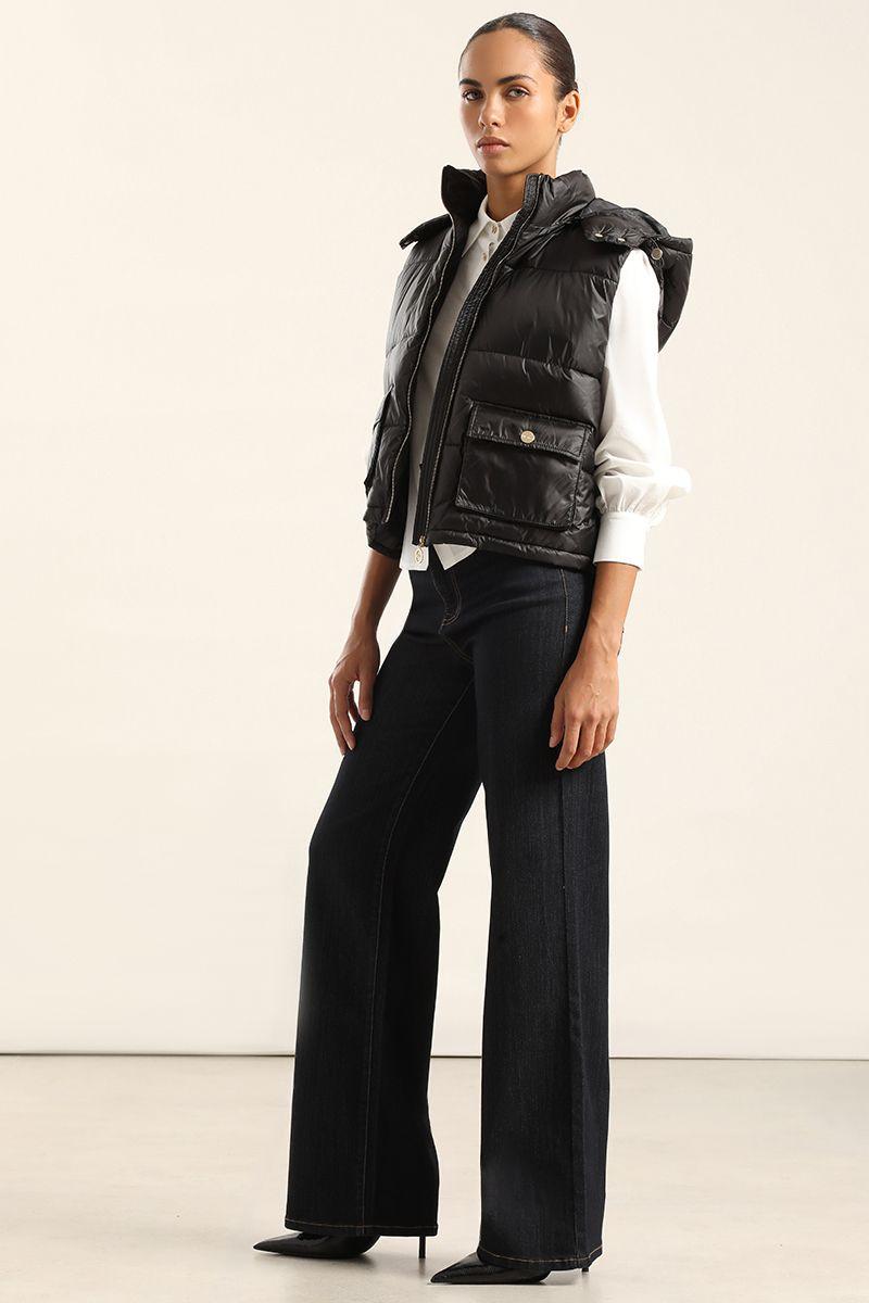 Parka Con Capucha Desmontable,Negro Liola-5
