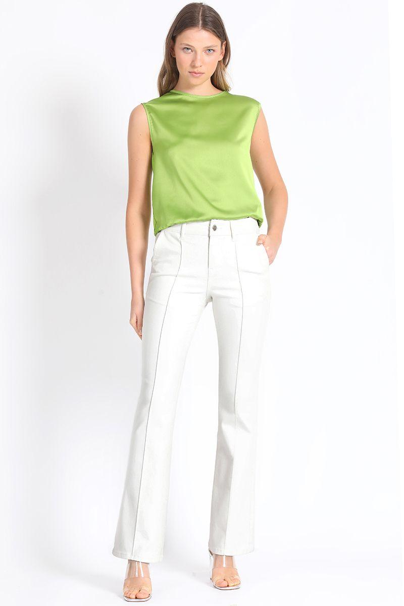 Jeans Bootcut Tiro Medio Crudo Liola-0