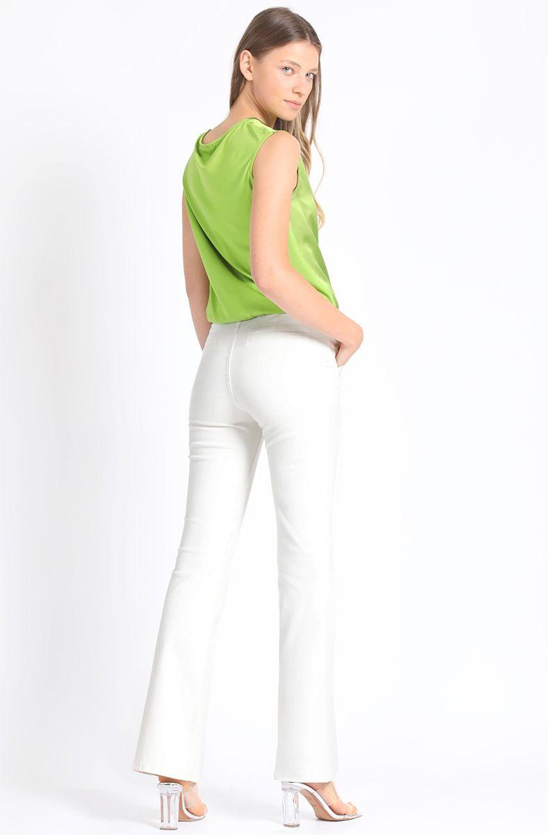 Jeans Bootcut Tiro Medio Crudo Liola-3