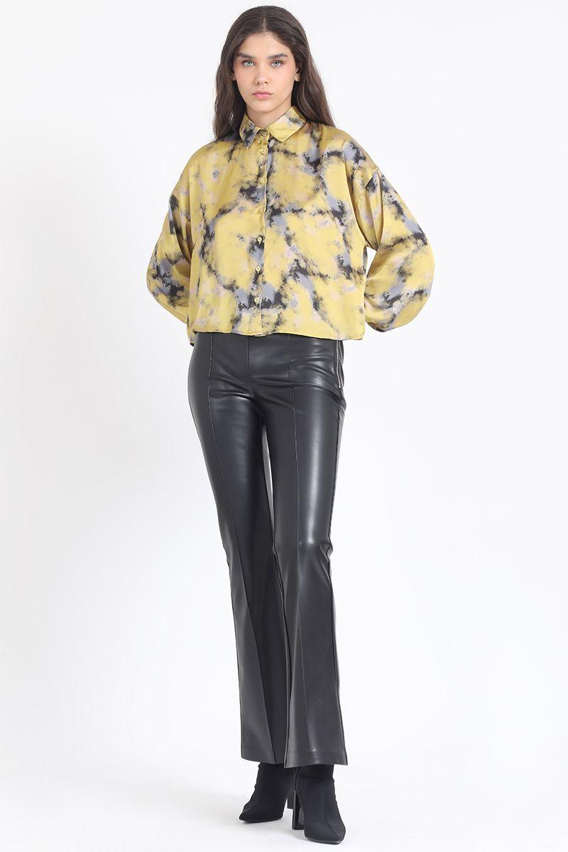 Blusa  Satin Estampado, Amarillo Liola-1
