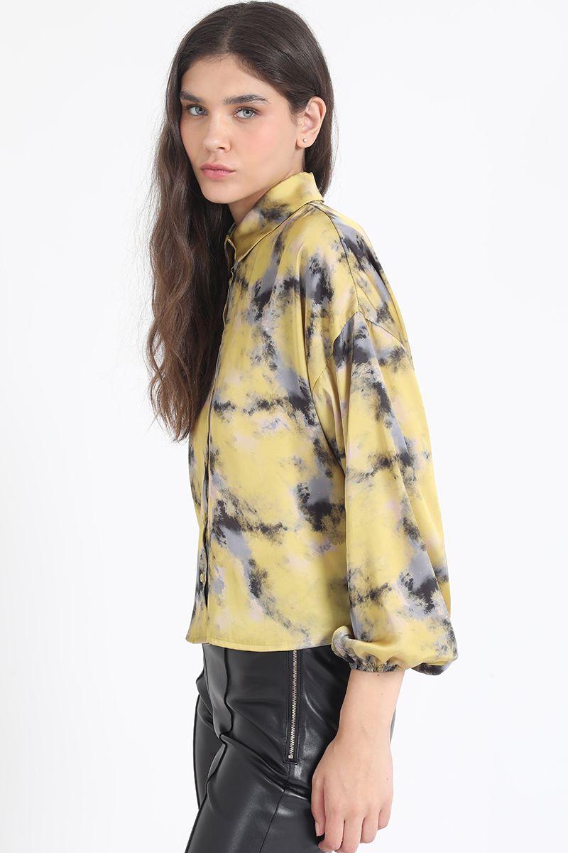 Blusa  Satin Estampado, Amarillo Liola-2