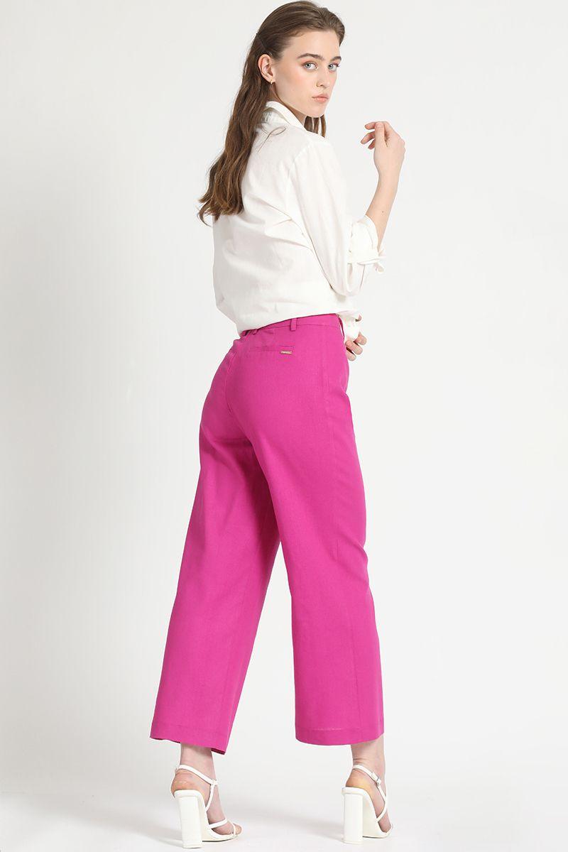 Pantalon Pescador Lino Fresa Liola-2