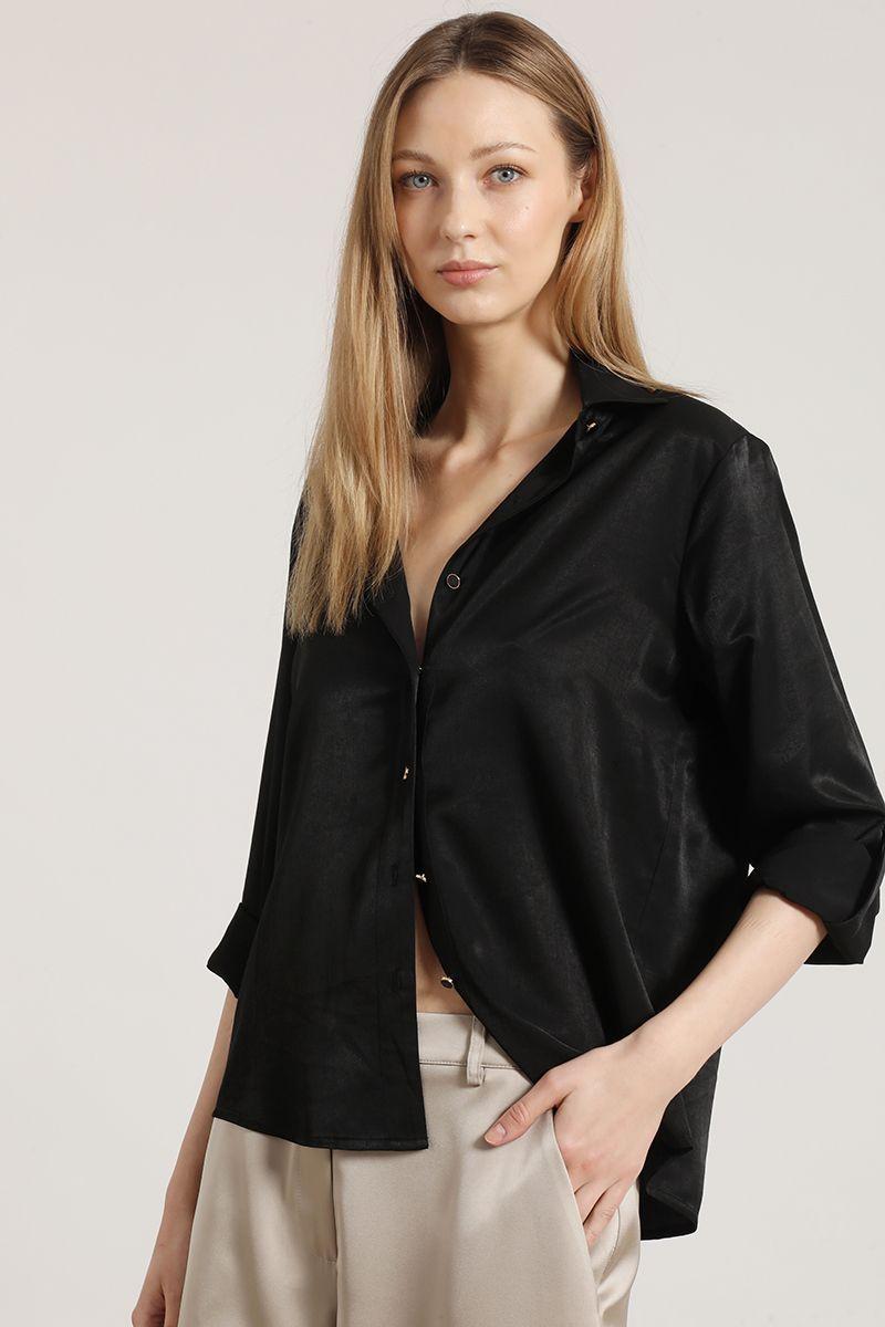 Blusa básica Liola mujer negro-4
