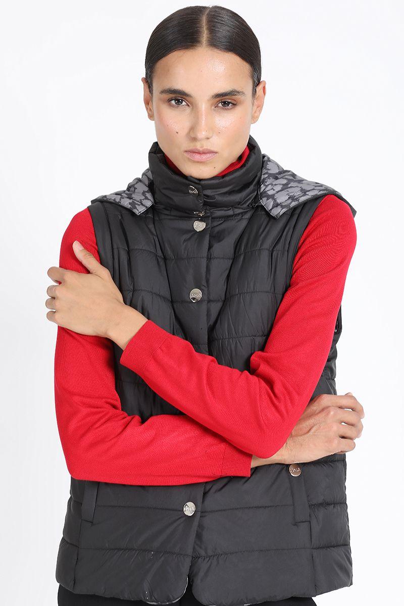 Parka Con Capucha Desmontable, Negro Liola-5