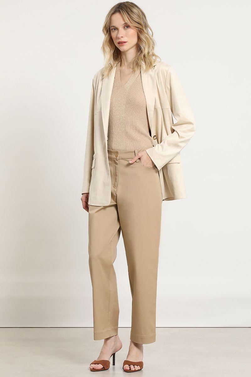 Pantalon barrel, tiro alto, beige Liola-2