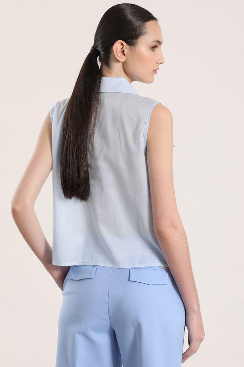 Blusa semitransparente volantes liola mujer celeste-4