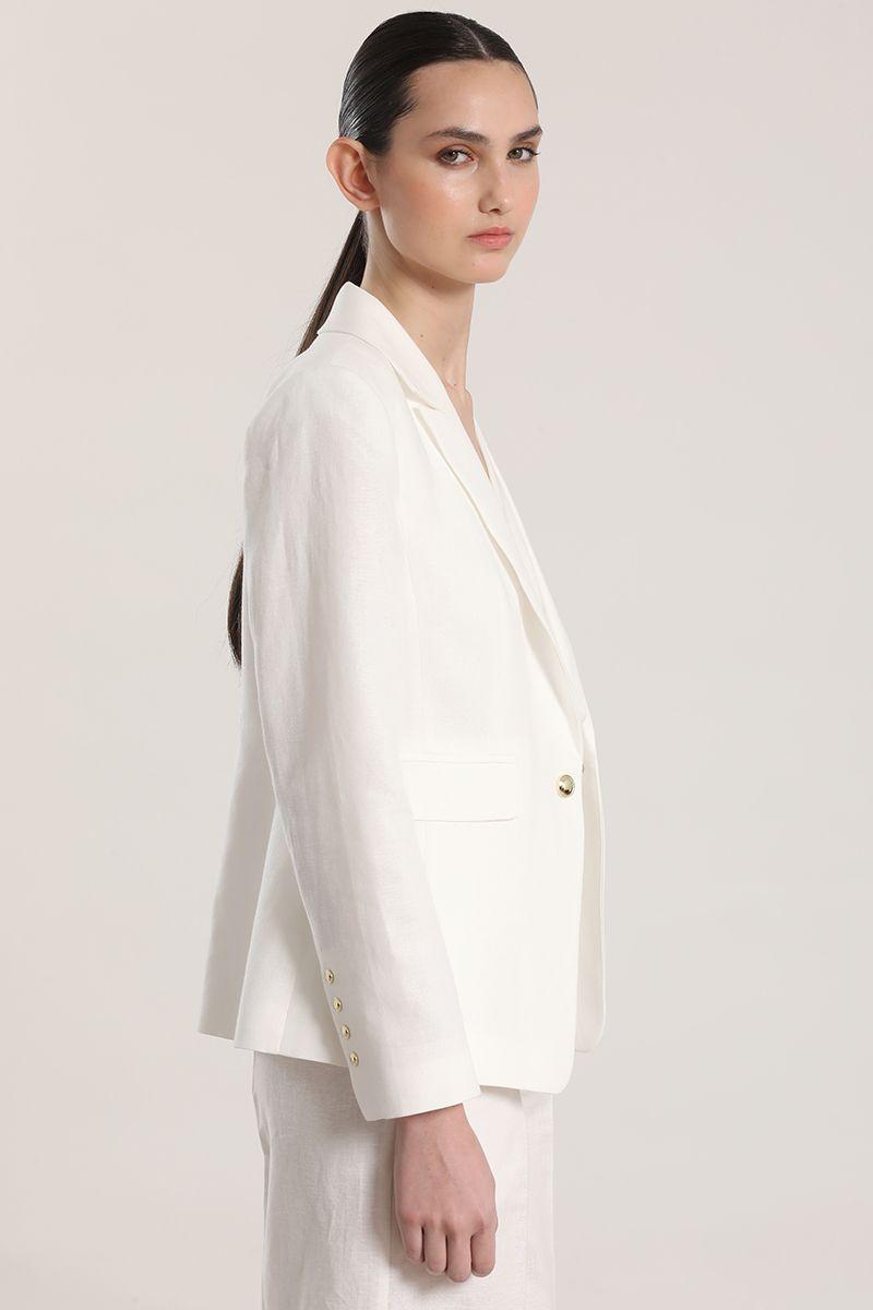 Blazer clásico lino Liola mujer crudo-2