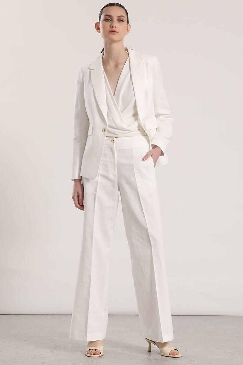 Blazer clásico lino Liola mujer crudo-3