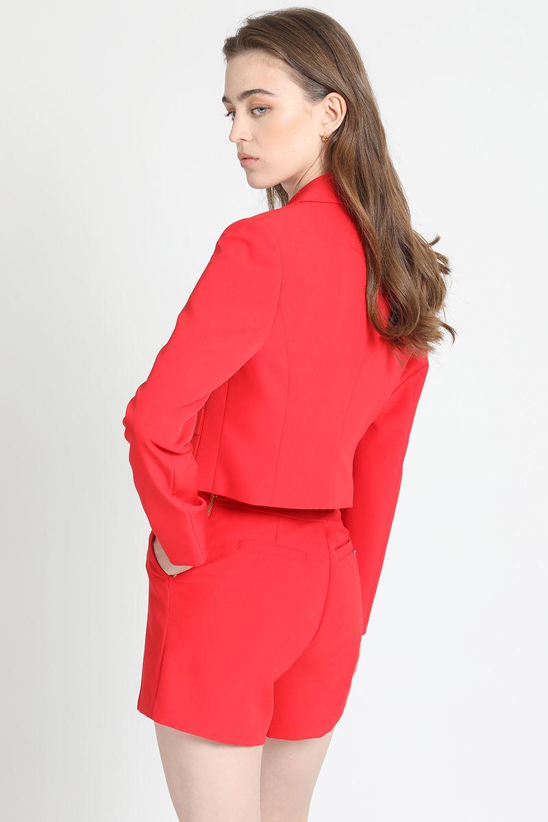 Blazer Crop Semi Entallado Rojo Liola-5