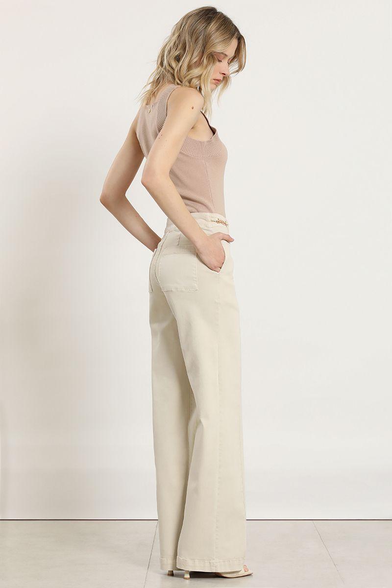 Jeans color straight, beige Liola-3