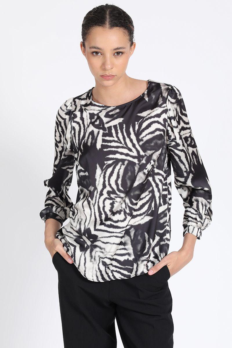 Blusa Estampado Contraste Negro Liola-2