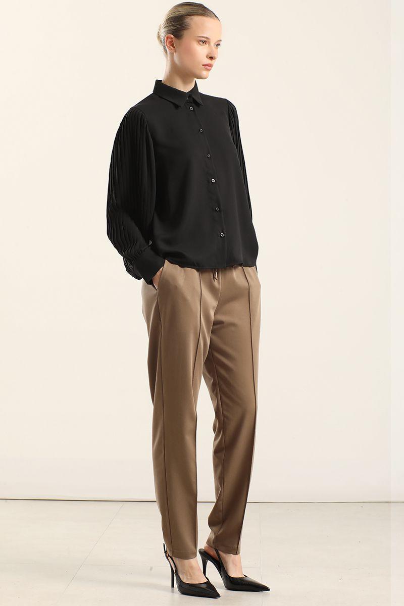 Blusa, Manga Plisada, Negro Liola-1