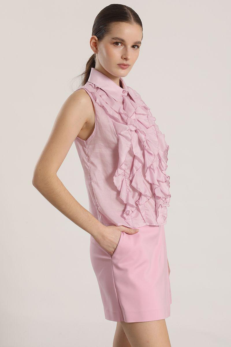 Blusa semitransparente volantes liola mujer rosa-2