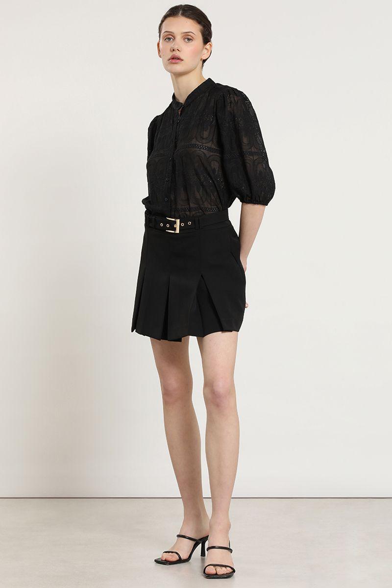 Blusa bordado fantasia, negro Liola-1