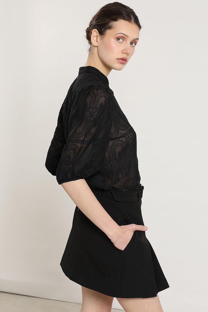 Blusa bordado fantasia, negro Liola-2