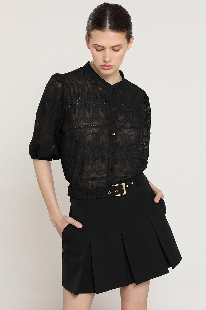 Blusa bordado fantasia, negro Liola-6