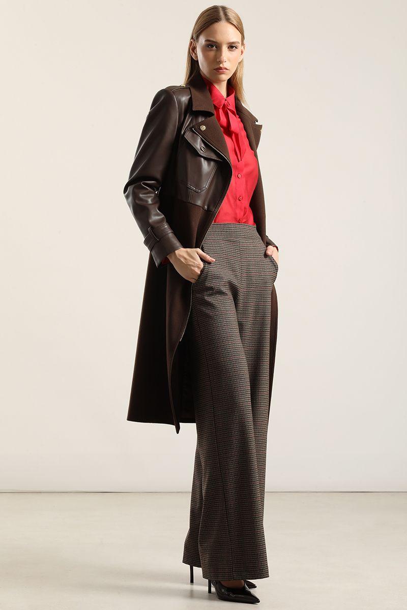 Abrigo Largo Biker, Muflon Chocolate Liola-4