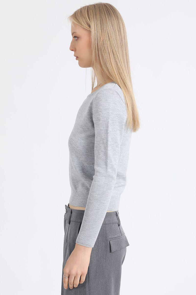 Sweater Basico Punto, Gris Liola-5