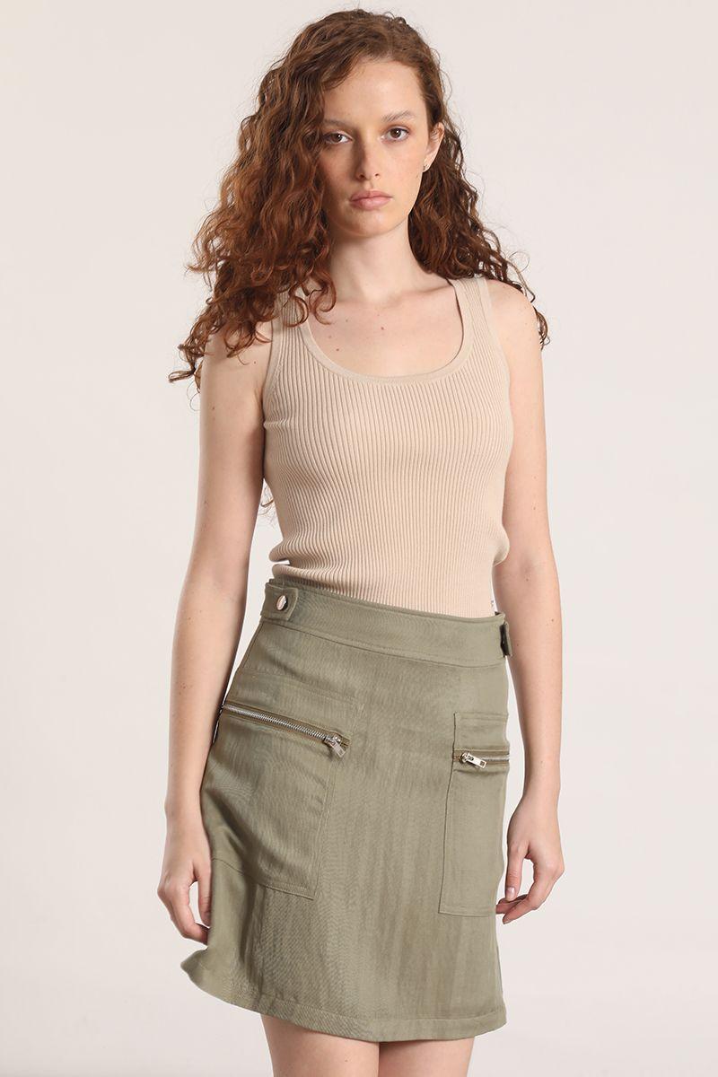 Falda mini cargo Liola mujer militar-5