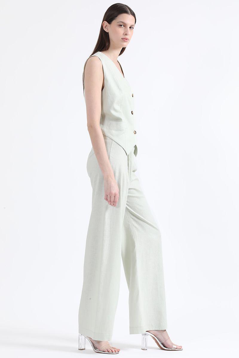 Pantalon Recto Con Lino, Beige, Colección Italia Liola-2