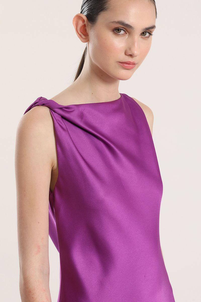 Vestido maxi satín Liola mujer violeta-6