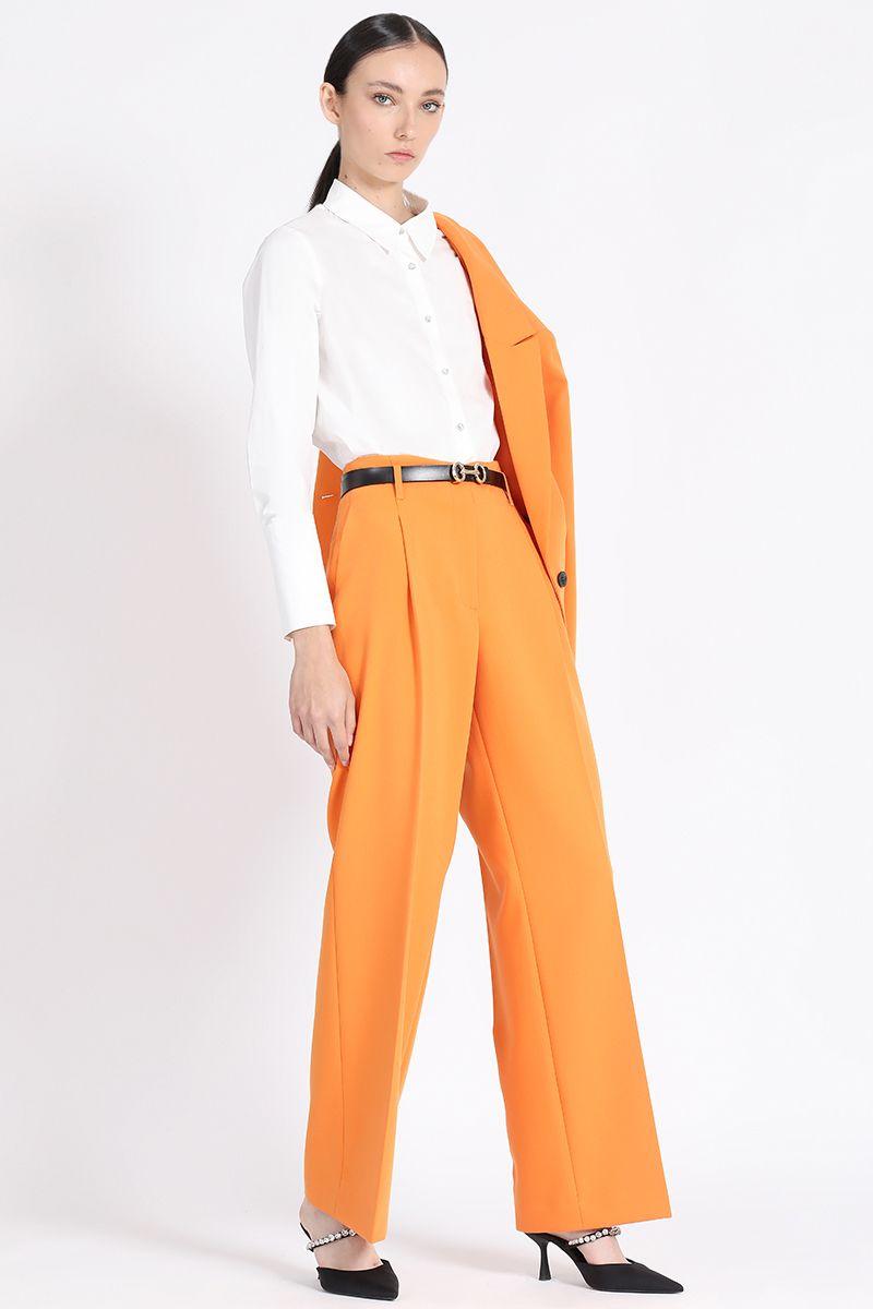 Pantalon Ancho Pinzas, Naranjo Liola-1