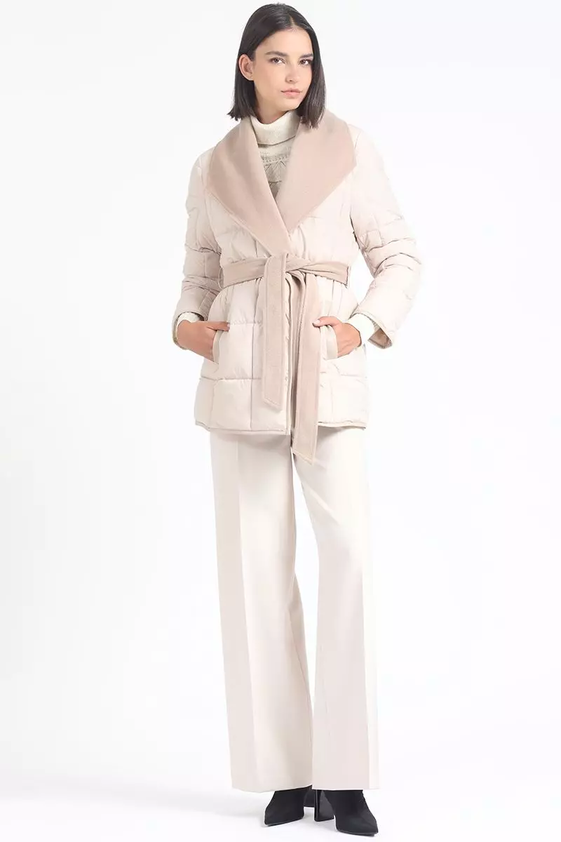 Parka Efecto Cuero Mix Muflon, Beige Liola-1
