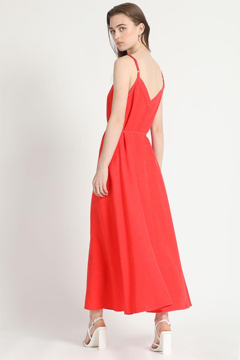 Vestido Maxi Lyocell Rojo Liola-2