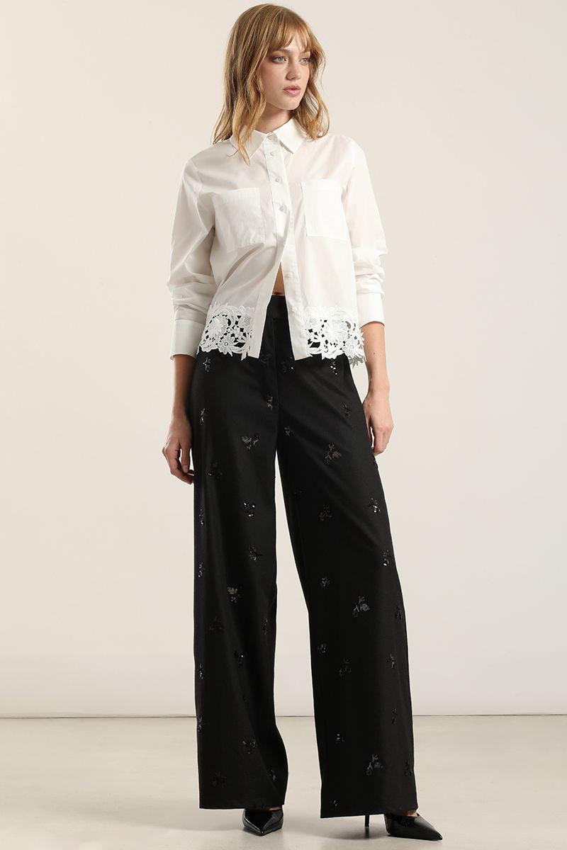 Pantalón recto, negro Liola-2