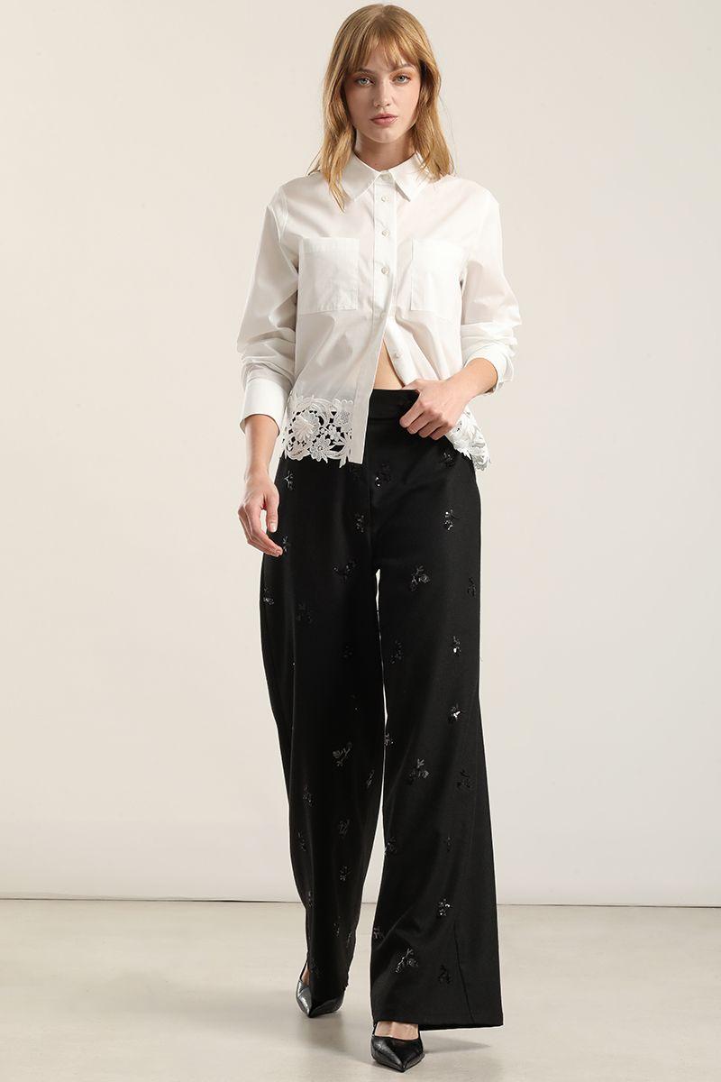 Pantalón recto, negro Liola-4