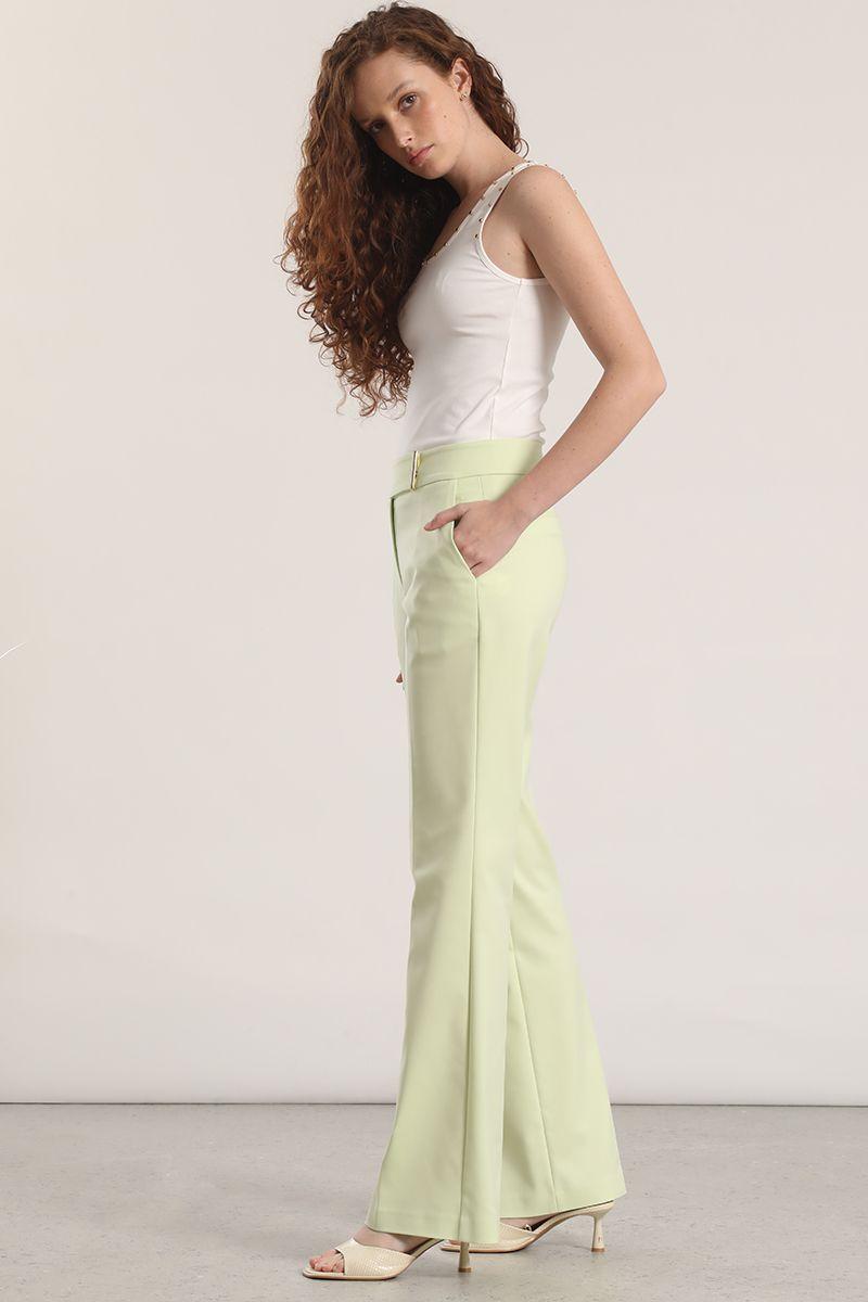 Pantalón flare liola mujer pistacho-6