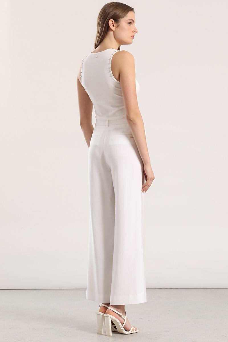 Pantalón recto mujer Liola crudo-6