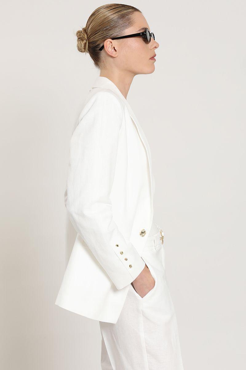 Blazer lino algodon, crudo Liola-2