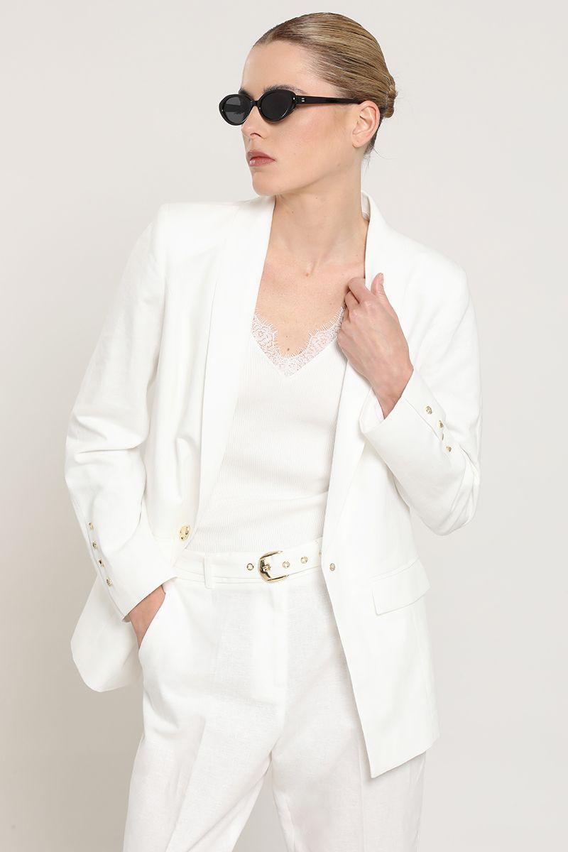Blazer lino algodon, crudo Liola-3