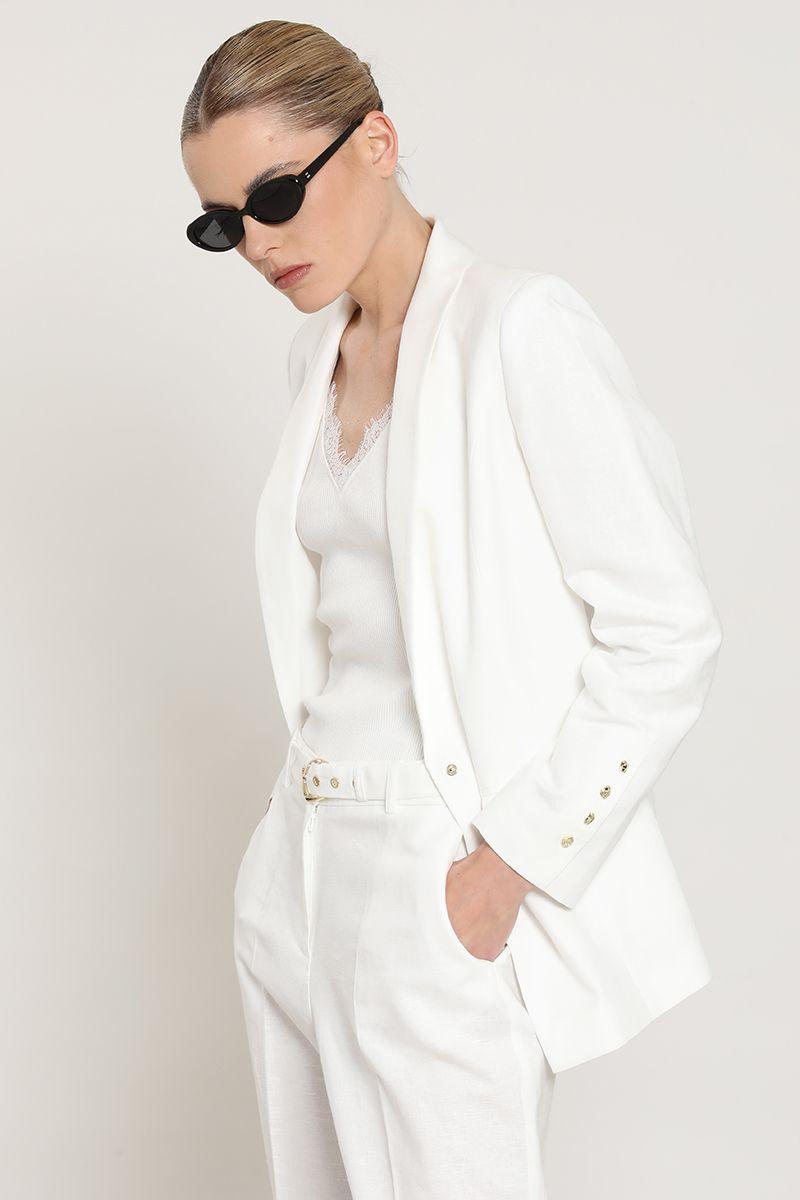 Blazer lino algodon, crudo Liola-4
