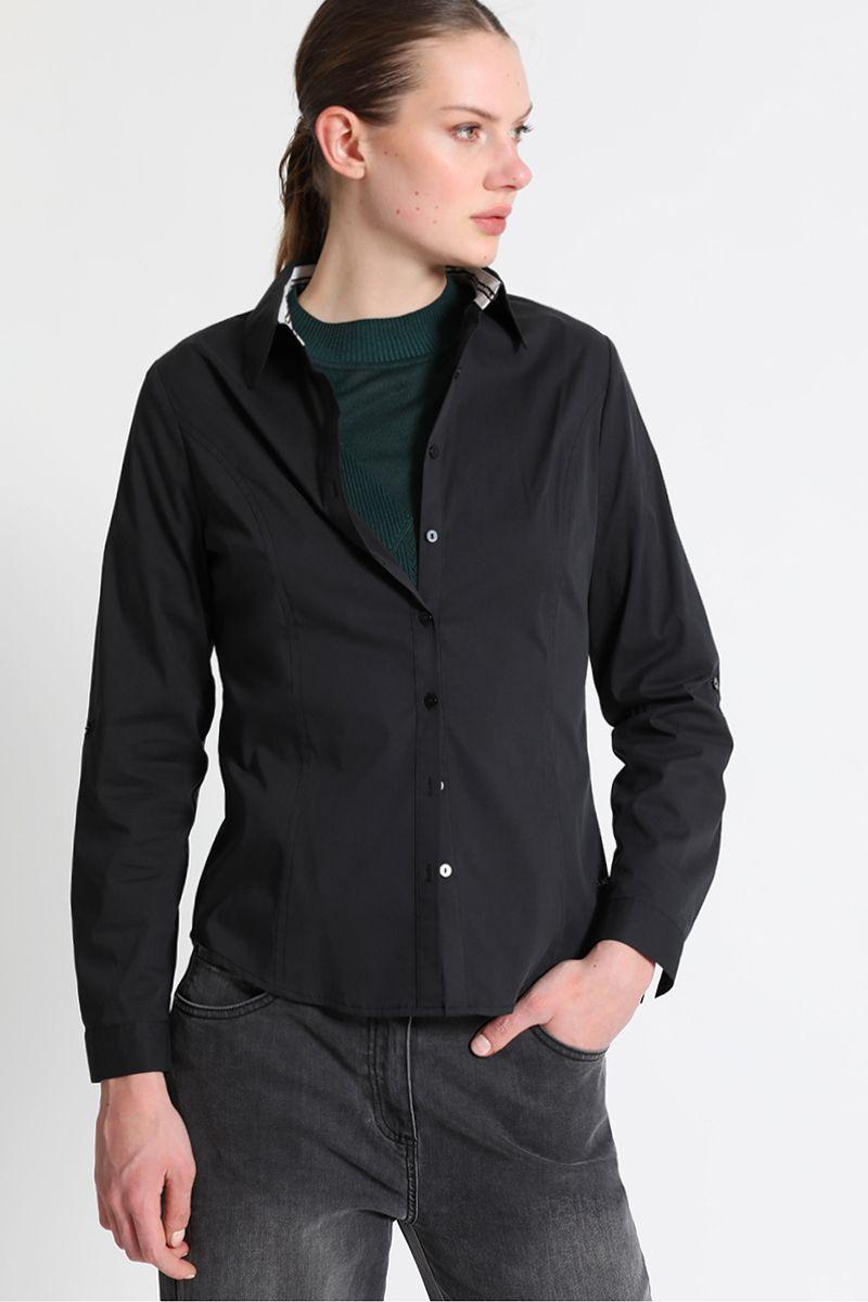 Blusa Camisera Entallada Negro Liola-2